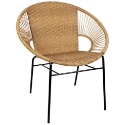 Fabrique de Styles Chaises, Fauteuils|Jardin>Fauteuil de jardin rond effet cannage naturel - Malaya Beige