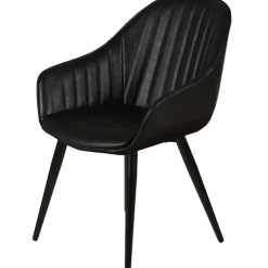 Fabrique de Styles Chaises>Fauteuil de salle à manger effet cuir - Ben Noir