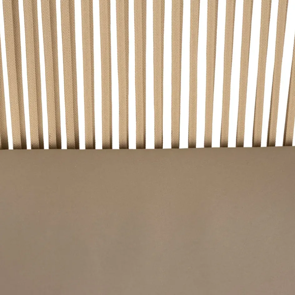 Fabrique de Styles Chaises, Fauteuils|Jardin>Fauteuil d'extérieur avec coussin en tissu beige et blanc - Ajay Beige, Blanc