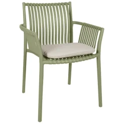 Fabrique de Styles Chaises, Fauteuils|Jardin>Fauteuil d'extérieur avec coussin en tissu - Lumi Kaki