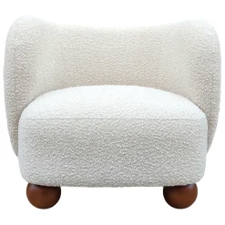 Fabrique de Styles Fauteuils>Fauteuil en tissu bouclette écru - Sixties Ecru