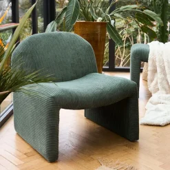 Fabrique de Styles Fauteuils>Fauteuil en tissu côtelé - Minimal Vert
