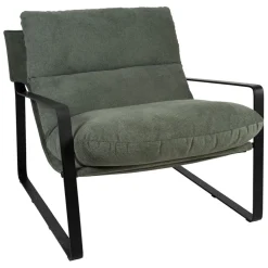 Fabrique de Styles Fauteuils>Fauteuil en tissu et fer noir - Torsten Kaki
