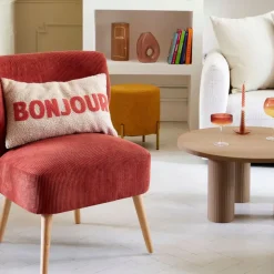 Fabrique de Styles Fauteuils>Fauteuil en velours côtelé - Eleonor Terracotta