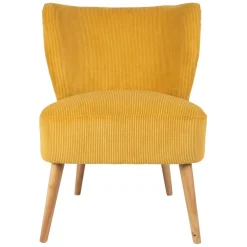 Fabrique de Styles Fauteuils>Fauteuil en velours côtelé - Eleonor Moutarde