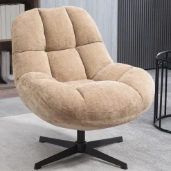 Fabrique de Styles Fauteuils>Fauteuil pivotant en tissu - Molto Sable