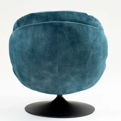 Fabrique de Styles Fauteuils>Fauteuil pivotant en velours bleu - Topi Gris