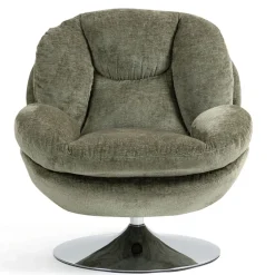 Fabrique de Styles Fauteuils>Fauteuil pivotant en velours - Topi Kaki
