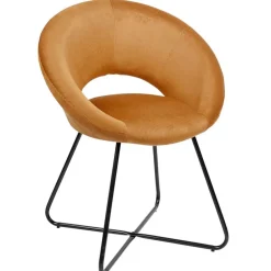 Fabrique de Styles Fauteuils>Fauteuil rond en velours côtelé - Julia Ocre