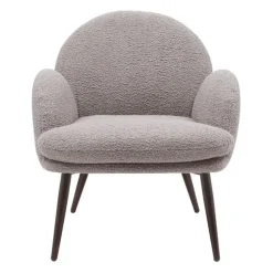 Fabrique de Styles Fauteuils>Fauteuil tissu effet laine bouclette foncé - Oria Gris