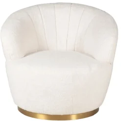Fabrique de Styles Fauteuils>Fauteuil tissu effet mohair écru - Vesna Ecru