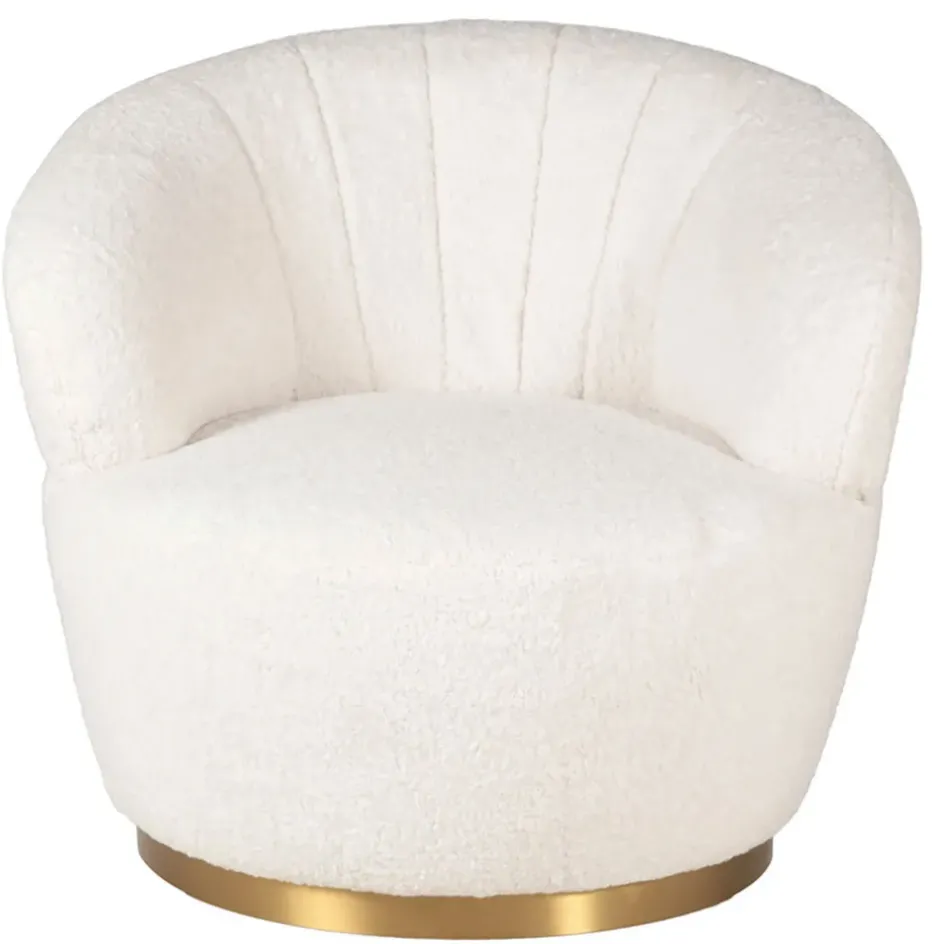 Fabrique de Styles Fauteuils>Fauteuil tissu effet mohair écru - Vesna Ecru