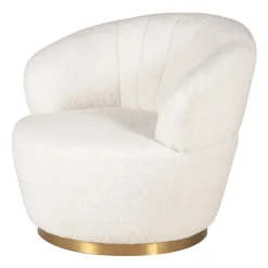 Fabrique de Styles Fauteuils>Fauteuil tissu effet mohair écru - Vesna Ecru