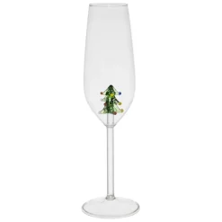 Fabrique de Styles Coupes Et Flutes>Flute sapin en verre borosilicate 25cl - Noel Vert