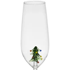Fabrique de Styles Coupes Et Flutes>Flute sapin en verre borosilicate 25cl - Noel Vert