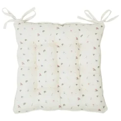 Fabrique de Styles Galettes De Chaise>Galette chaise carrée p'tite fleur 40x40cm en coton Naturel