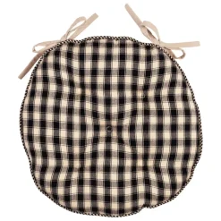 Fabrique de Styles Galettes De Chaise>Galette chaise ronde en coton d40cm - Campagne Noir