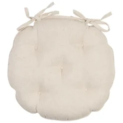 Fabrique de Styles Galettes De Chaise>Galette de chaise ronde en coton d40cm - Lucile Beige