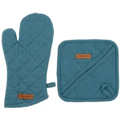 Fabrique de Styles Torchons, Tabliers Et Maniques>Gant et manique en coton - Cellier Bleu de prusse