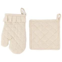 Fabrique de Styles Torchons, Tabliers Et Maniques>Gant et manique en coton et lin - chambray Naturel