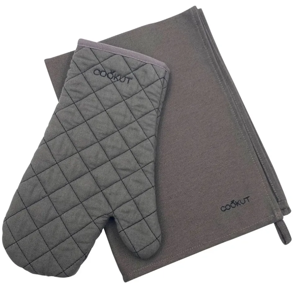 Fabrique de Styles Torchons, Tabliers Et Maniques>Gant et torchon en coton épais - Moka Taupe