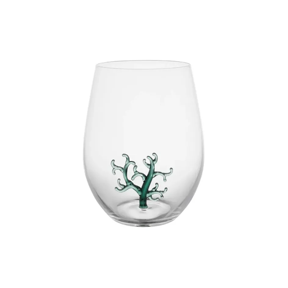 Fabrique de Styles Verres À Eau Et Gobelets>Gobelet corail en verre 50cl - Océan Emeraude