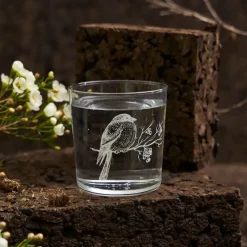 Fabrique de Styles Verres À Eau Et Gobelets>Gobelet en verre oiseau 36cl - Bodega Blanc
