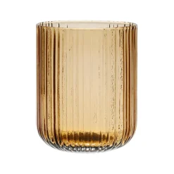 Fabrique de Styles Verres À Eau Et Gobelets>Gobelet strié 35cl en verre - folky Ambre
