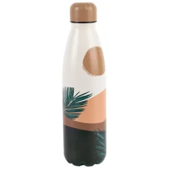 Fabrique de Styles Gourdes>Gourde isotherme sunset et vert 50cl en inox - sweet leaves Terracotta