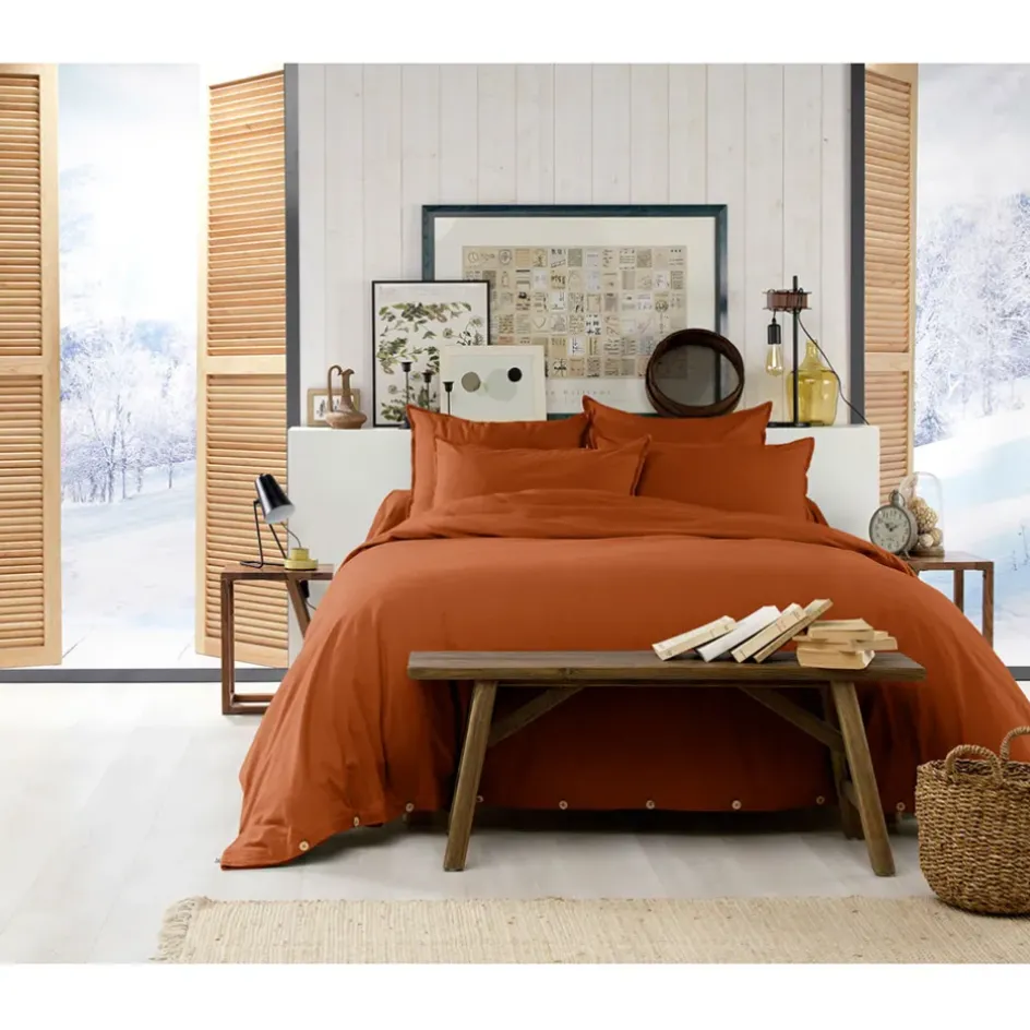 Fabrique de Styles Housses De Couette>Housse de couette en flanelle tomette 260x240cm - Candice Orange