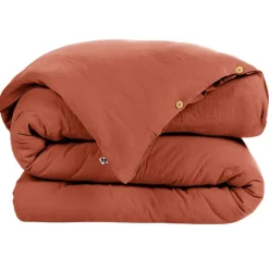 Fabrique de Styles Housses De Couette>Housse de couette en gaze de coton 140x200cm - Gaia Terracotta