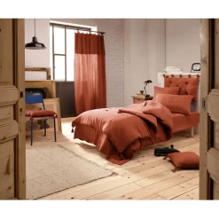 Fabrique de Styles Housses De Couette>Housse de couette en gaze de coton 140x200cm - Gaia Terracotta