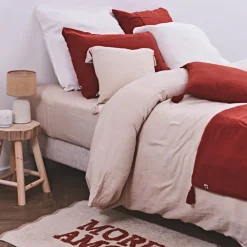 Fabrique de Styles Housses De Couette>Housse de couette en gaze de coton unie pampa 240x220cm - Gaia Naturel