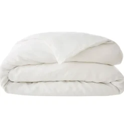 Fabrique de Styles Housses De Couette>Housse de couette en lin lavé 260x240cm - Soline Craie