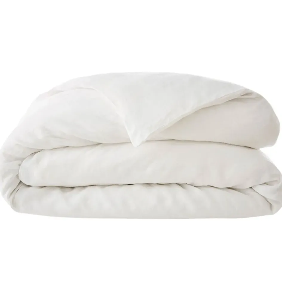 Fabrique de Styles Housses De Couette>Housse de couette en lin lavé 260x240cm - Soline Craie