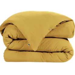 Fabrique de Styles Housses De Couette>Housse de couette en gaze de coton 240x220cm - Gaia Safran