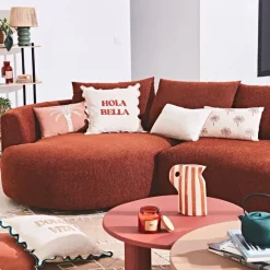 Fabrique de Styles Coussins Et Housses>Housse de coussin brodée en coton écru 50x30cm - Nomadea Ecru