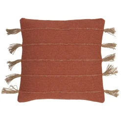 Fabrique de Styles Coussins Et Housses>Housse de coussin en coton et jute 45x45cm - Kolore Terracotta