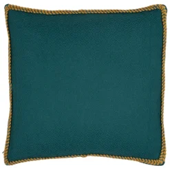 Fabrique de Styles Coussins Et Housses>Housse de coussin en coton emeraude et moutarde 45x45cm - Seguia Emeraude, Moutarde