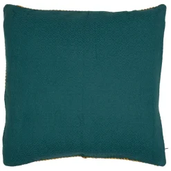 Fabrique de Styles Coussins Et Housses>Housse de coussin en coton emeraude et moutarde 45x45cm - Seguia Emeraude, Moutarde