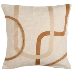 Fabrique de Styles Coussins Et Housses>Housse de coussin en coton écru et terracotta 45x45cm - Organic Terre