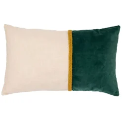 Fabrique de Styles Coussins Et Housses>Housse de coussin en coton et beige 50x30cm - Manarola Emeraude