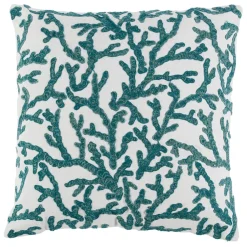 Fabrique de Styles Coussins Et Housses>Housse de coussin en coton corail 45x45cm - Estran Turquoise