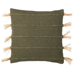 Fabrique de Styles Coussins Et Housses>Housse de coussin en coton et jute 45x45cm - Kolore Kaki