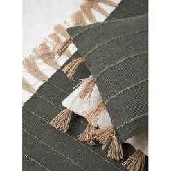 Fabrique de Styles Coussins Et Housses>Housse de coussin en coton et jute 45x45cm - Kolore Kaki