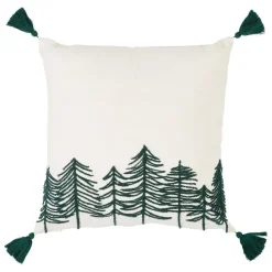 Fabrique de Styles Coussins Et Housses>Housse de coussin en coton 45x45cm - Mon sapin Ecru