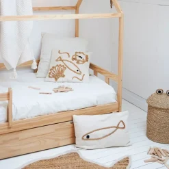 Fabrique de Styles Coussins Et Housses>Housse de coussin en jute naturel et coton écru 45x45cm - Eté A La Mer Ecru