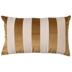 Fabrique de Styles Coussins Et Housses>Housse de coussin en velours rayé et nude 50x30cm - Klosen Camel