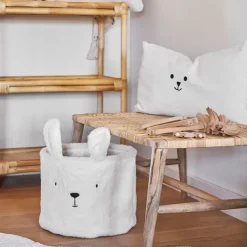 Fabrique de Styles Textiles>Housse de coussin en velours écru 50x30cm - Songes Ecru, Noir