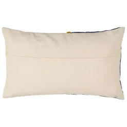 Fabrique de Styles Coussins Et Housses>Housse de coussin en velours coton et écru 50x30cm - Neo Indigo